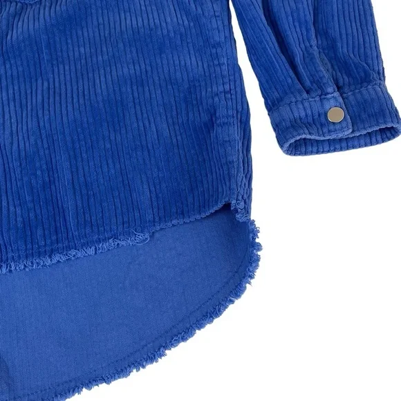 Zara Cobalt Blue Oversized Corduroy Jacket Shacket - Picture 12 of 16